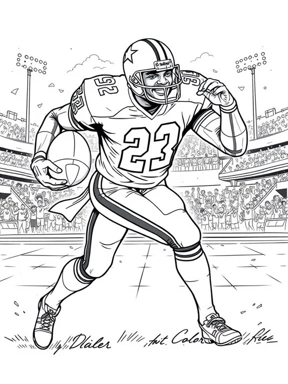 deion sanders football coloring page