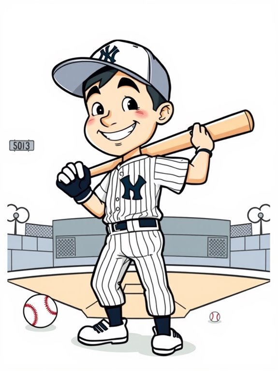 derek jeter cartoon coloring