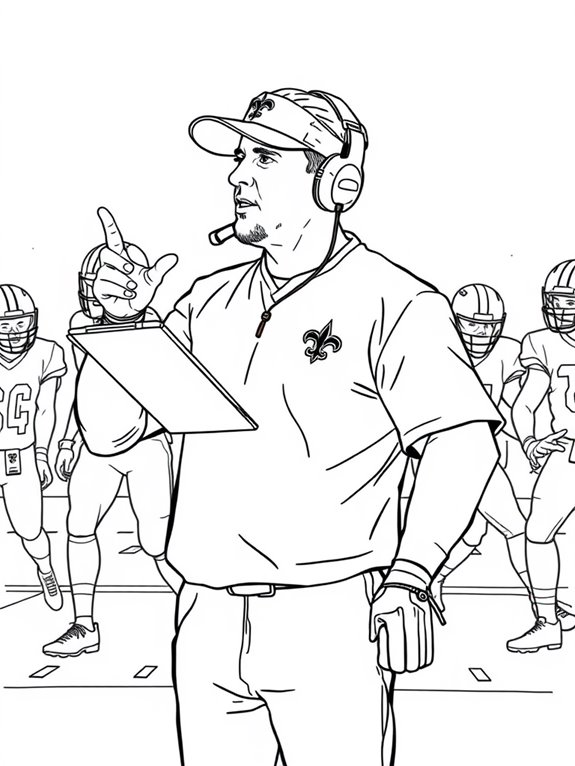 drew brees coaching coloring page