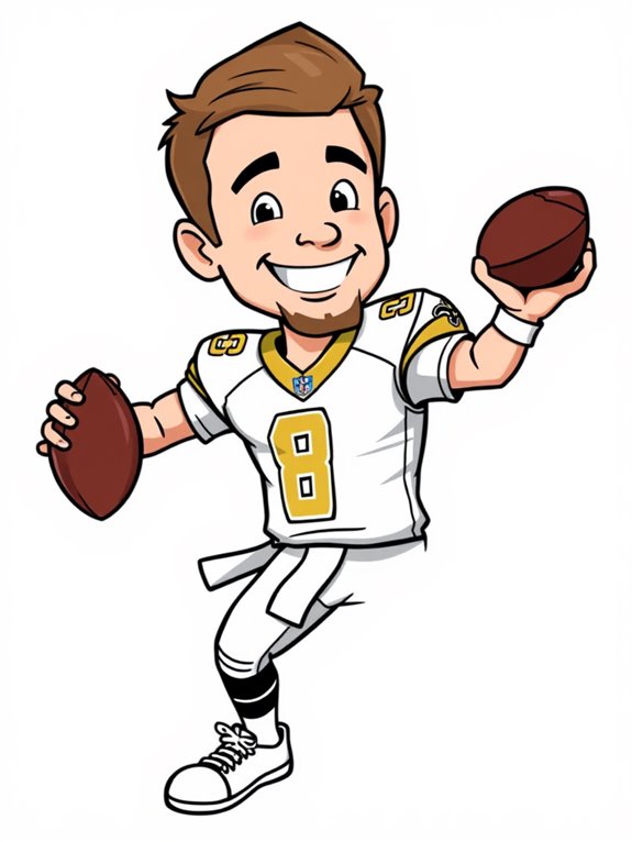 drew brees coloring page