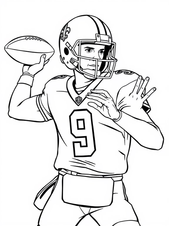 drew brees coloring page