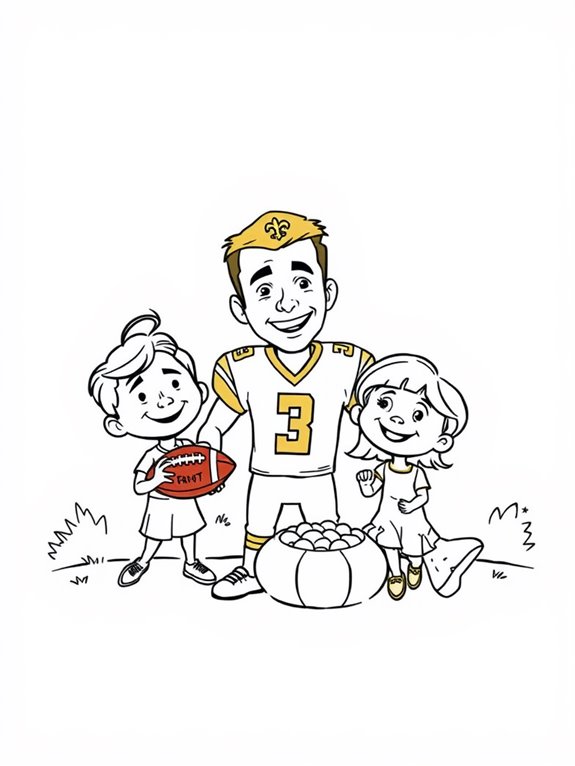 drew brees coloring page