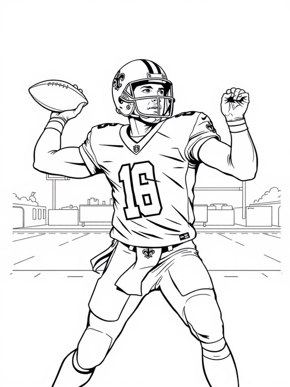 drew brees football coloring page