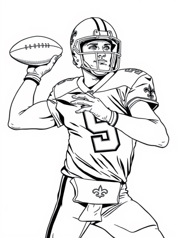 drew brees jersey coloring page