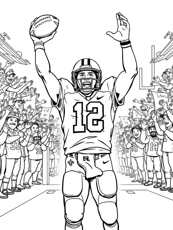 drew brees touchdown celebration coloring