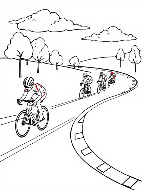 easy bike race coloring