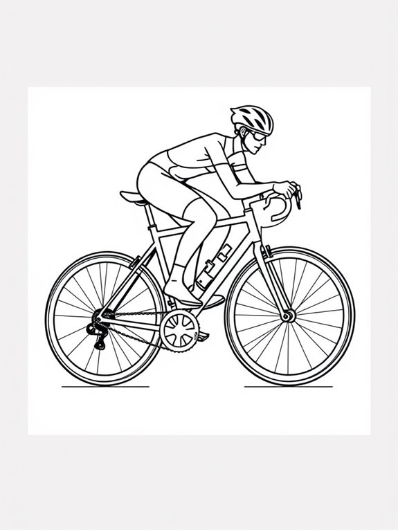 easy cycling coloring page