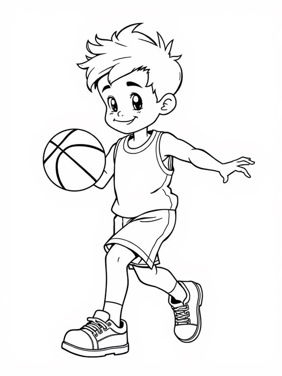 easy dribbling basketball kid