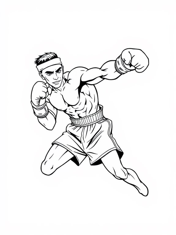 elegant boxer coloring page