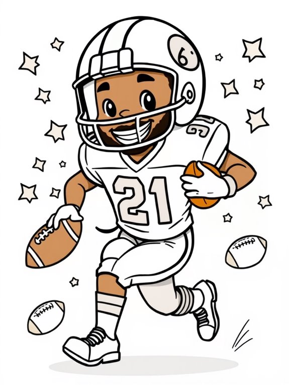 emmitt smith cartoon coloring page