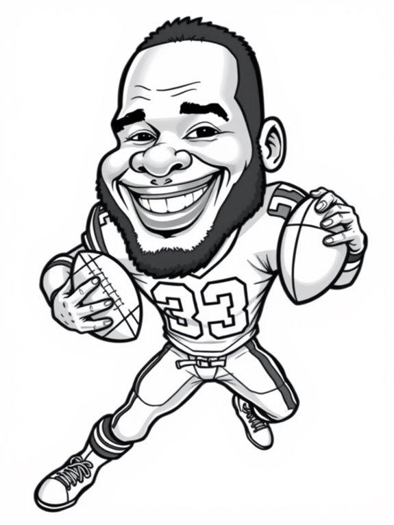 emmitt smith football caricature