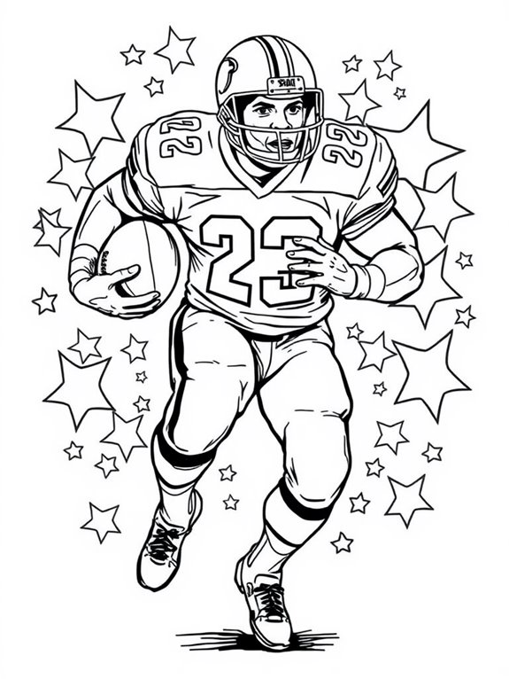 emmitt smith football coloring page