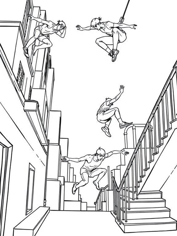 extreme sports parkour coloring