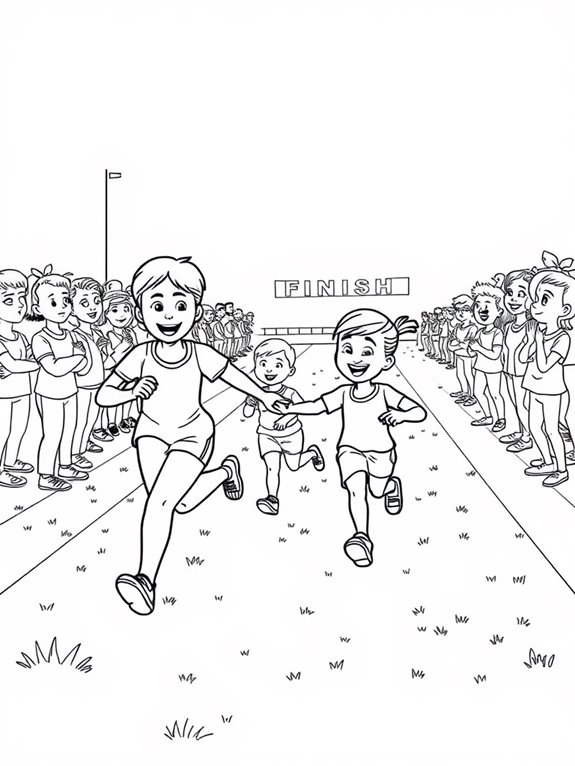 family relay race coloring