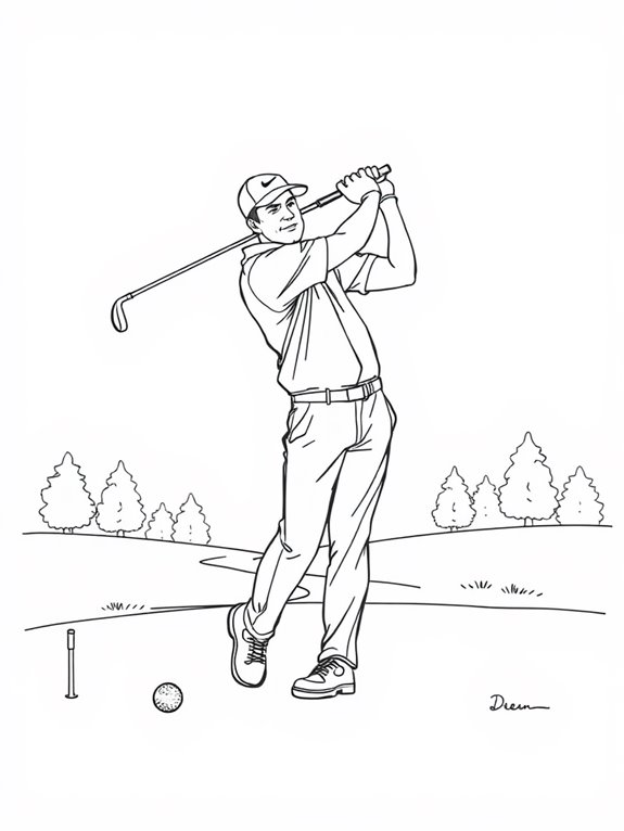 famous golfers coloring activity