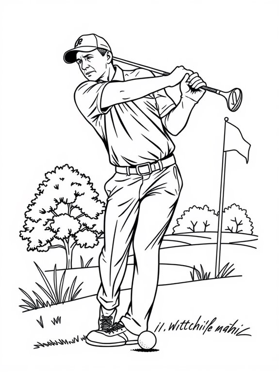 famous golfers coloring page