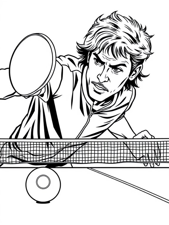 famous table tennis coloring page