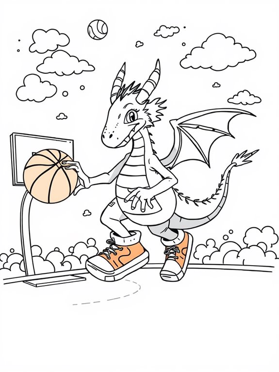 fantasy basketball creature coloring