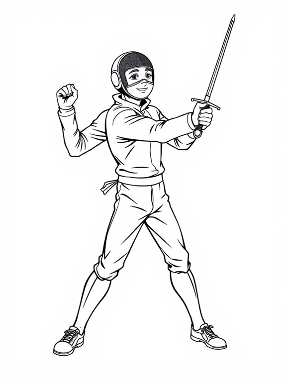 fencer coloring page fun