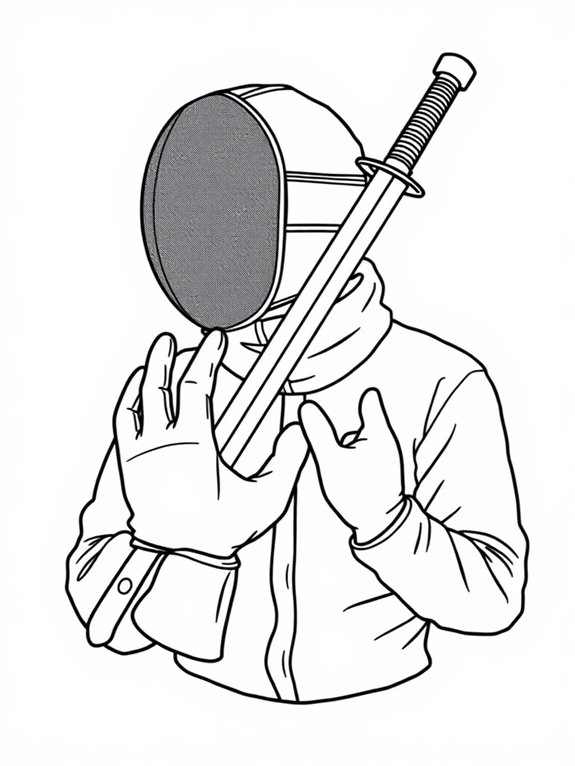 fencing gear coloring page