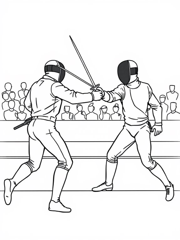 fencing icon coloring page