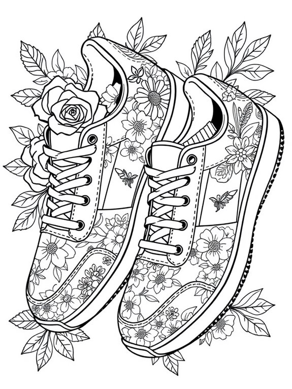 floral patterned sports shoes