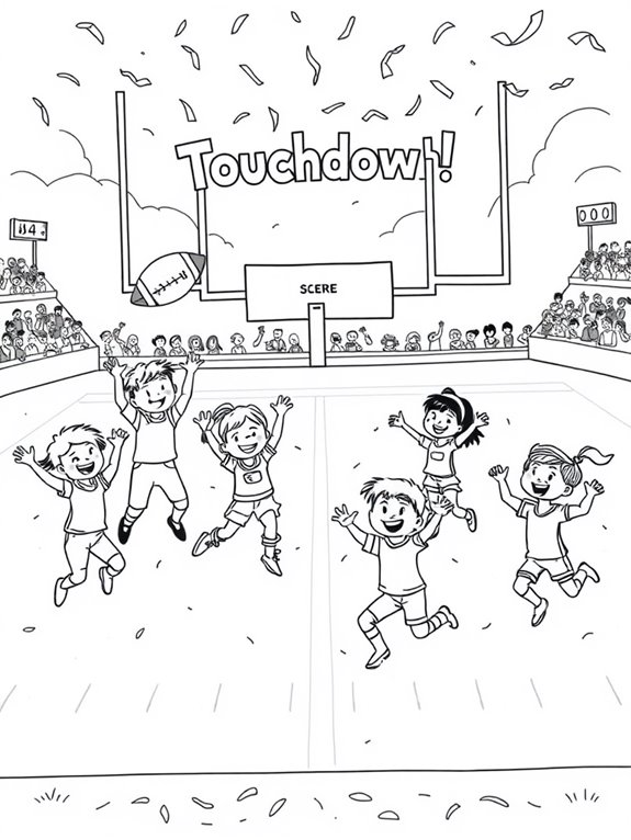 football field celebration scene