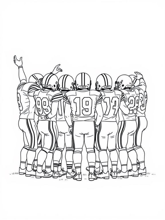 football huddle coloring page