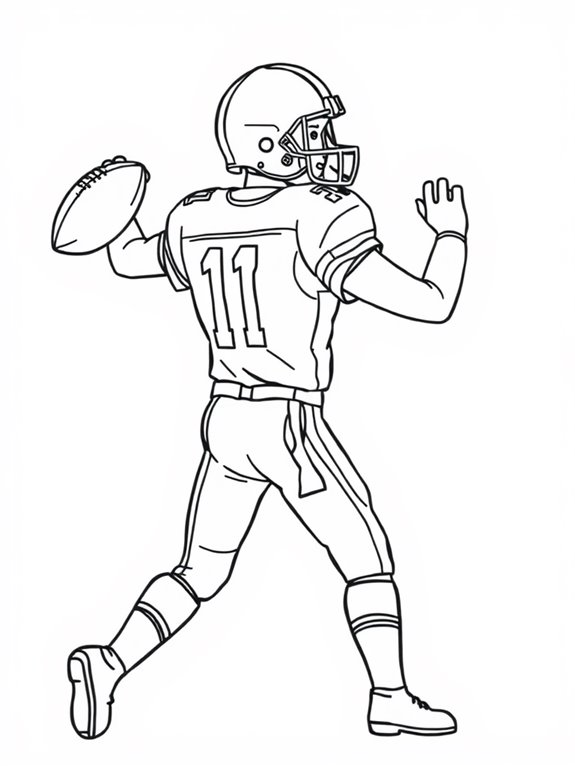 football quarterback coloring page