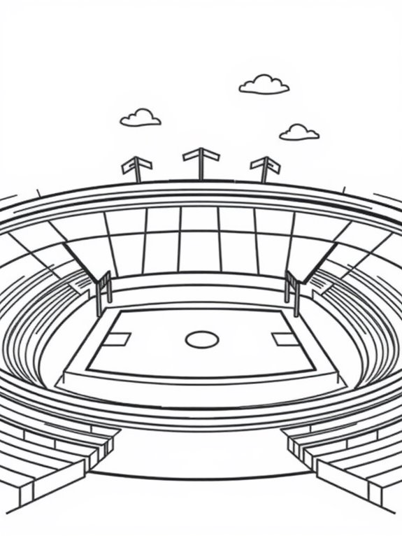 football stadium coloring page