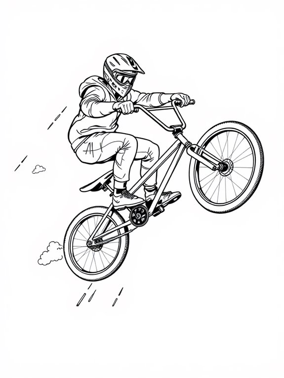 freestyle bmx tricks coloring page