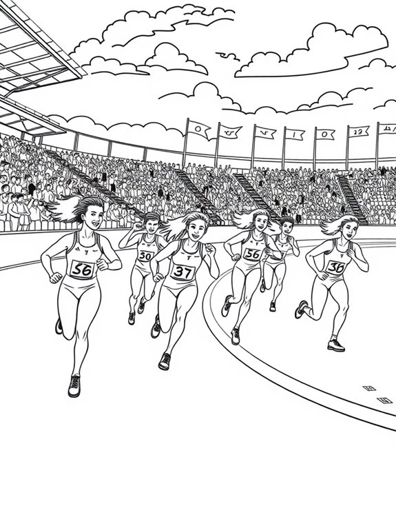 fun relay race coloring page