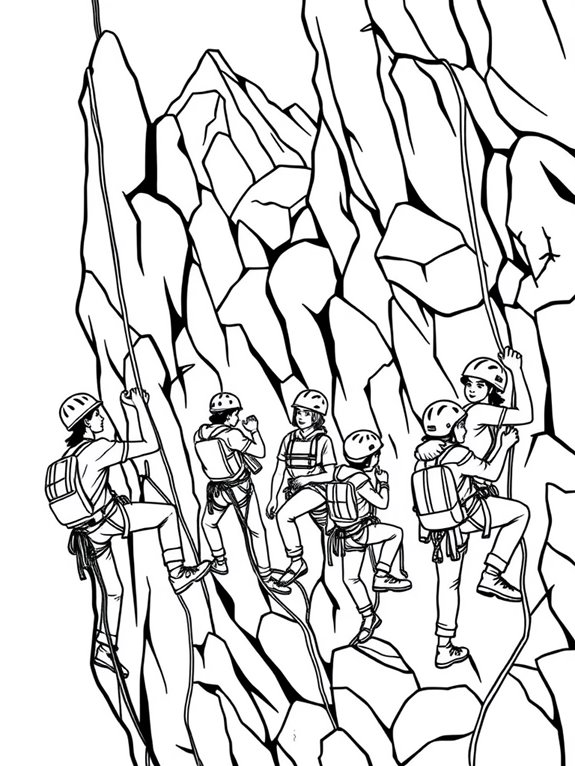 fun rock climbing team