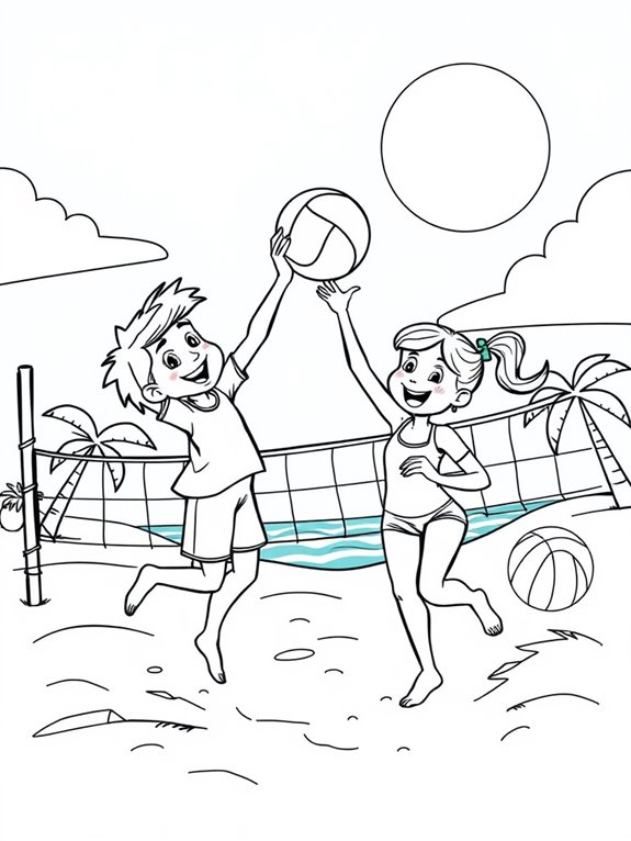 fun volleyball coloring activity