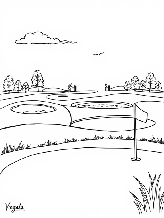 golf course tranquility illustration