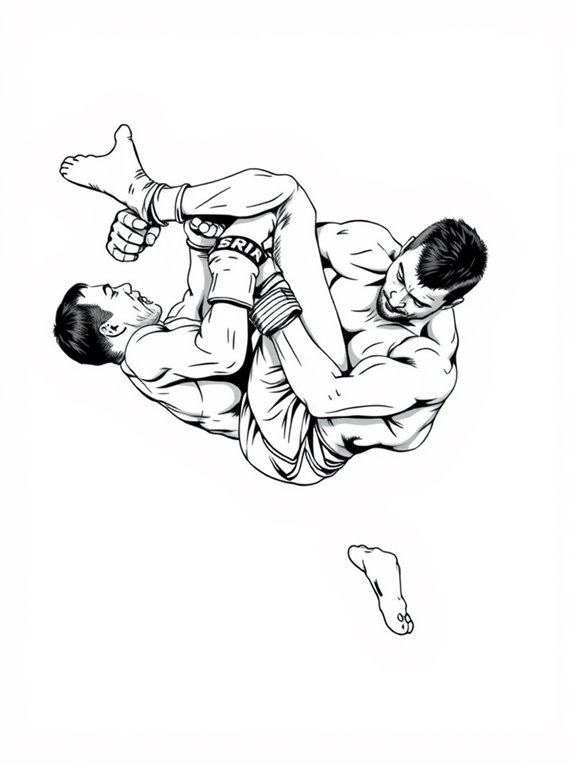 grappling mma fighters illustration