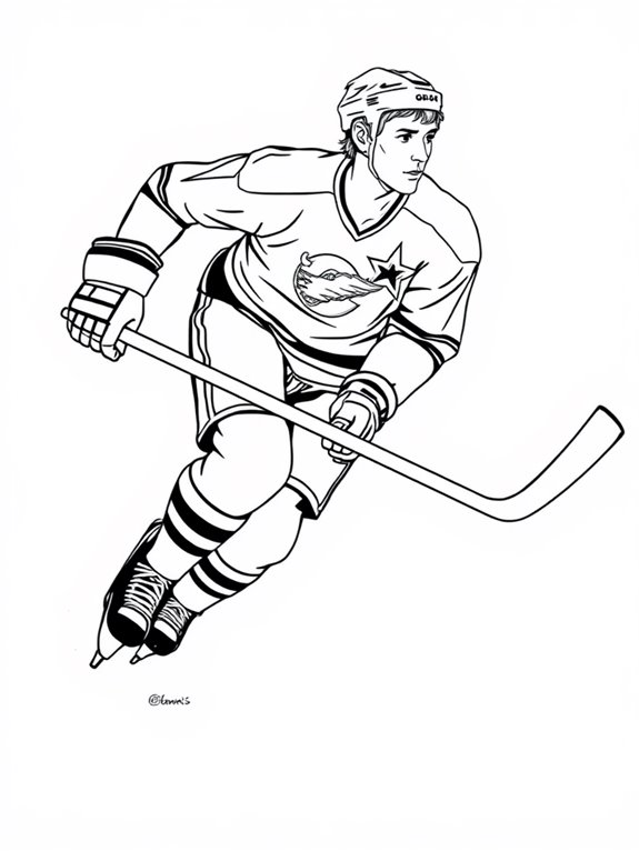 gretzky skating coloring page