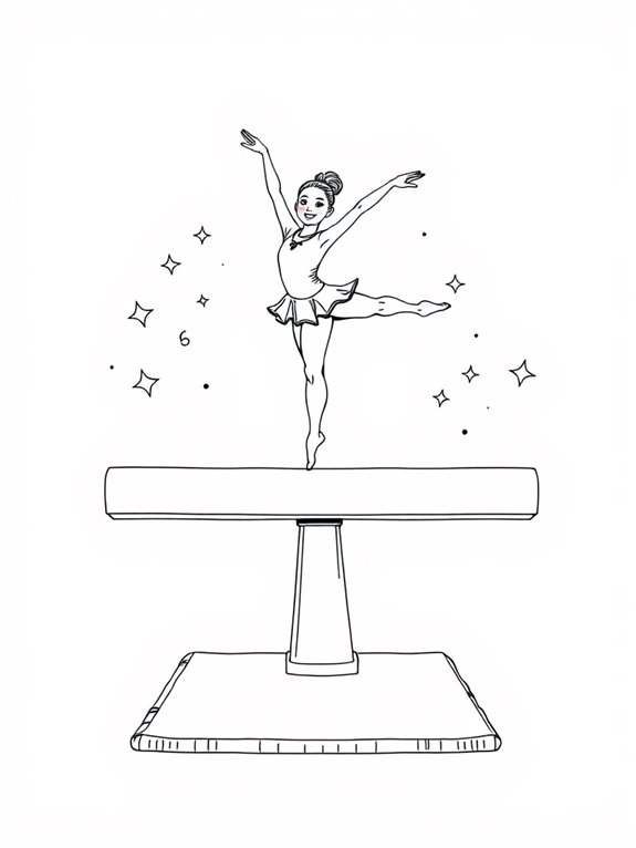 gymnastics balance beam illustration