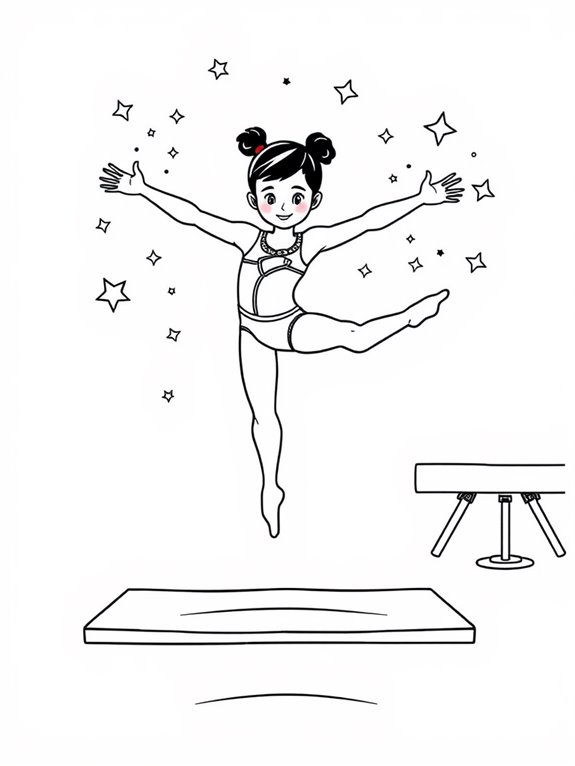 gymnastics coloring page activity