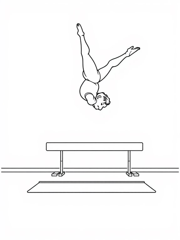 gymnastics flip coloring page