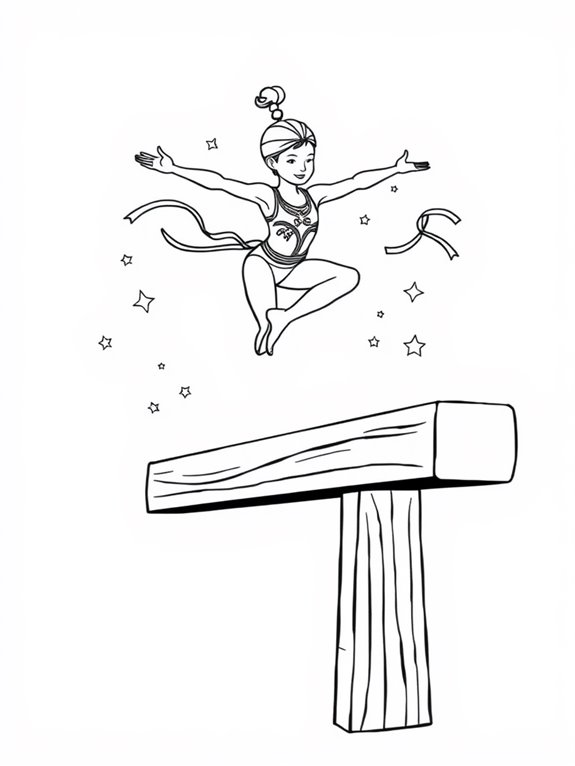 gymnastics stunt coloring page