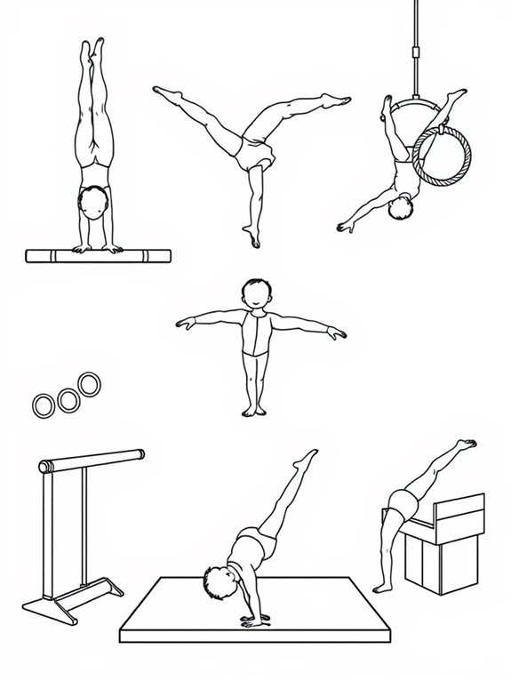 gymnastics training drills coloring