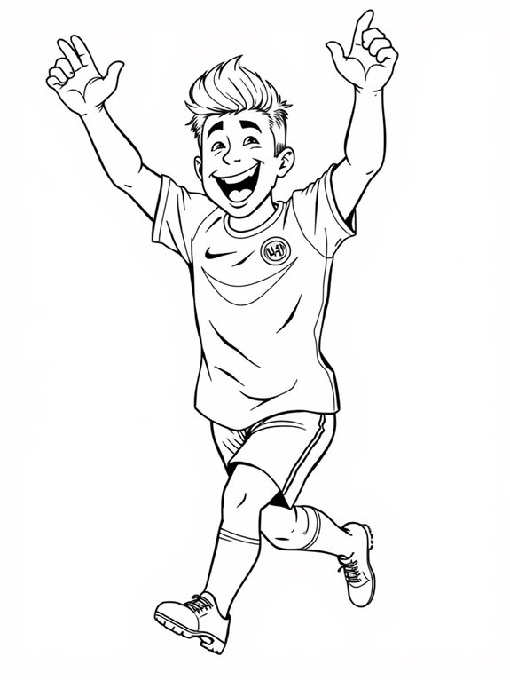 haaland celebrates goal coloring page