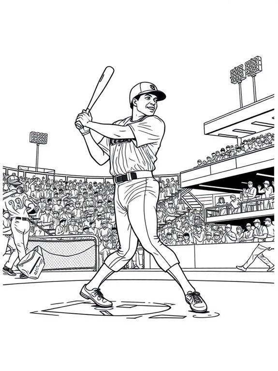 hank aaron baseball coloring page