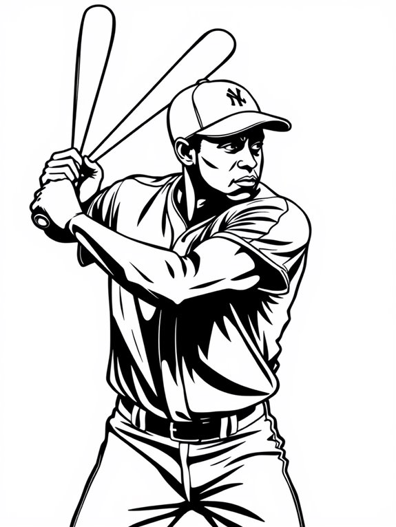 hank aaron coloring page