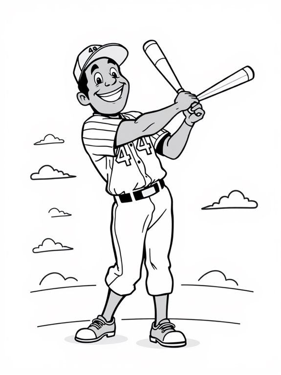 hank aaron coloring page