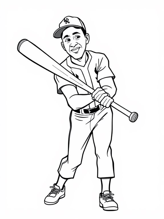 hank aaron coloring page