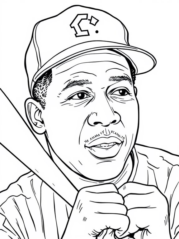 hank aaron coloring page