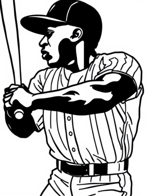 hank aaron coloring page