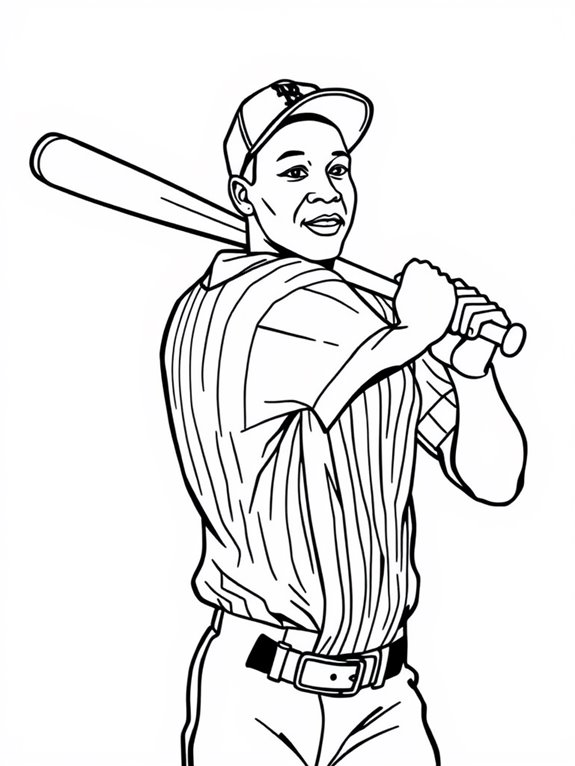 hank aaron coloring page